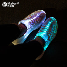 Load image into Gallery viewer, Size 30-42 Luminous Sneakers Fiber Optic Shoes for Women Men Boys Girls LED 11 Colors USB Rechargeable Sneakers with Light