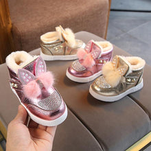 Load image into Gallery viewer, HaoChengJiaDe Baby Snow Boots For Boys And Girls Kids Snow Boots Soft Fur Shoes Cute Cartoon Children Leather Australia Shoes